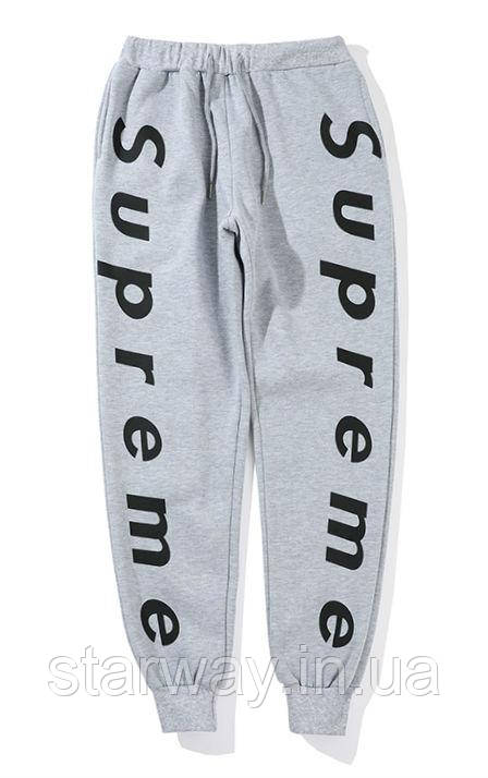 Трикотажні стильні штани supreme double logo