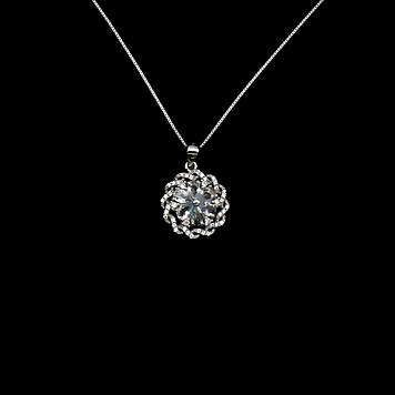 Кулон натуральний природний Аквамарин (Бразилія). Срібло 925 в позолоті 14 каратів