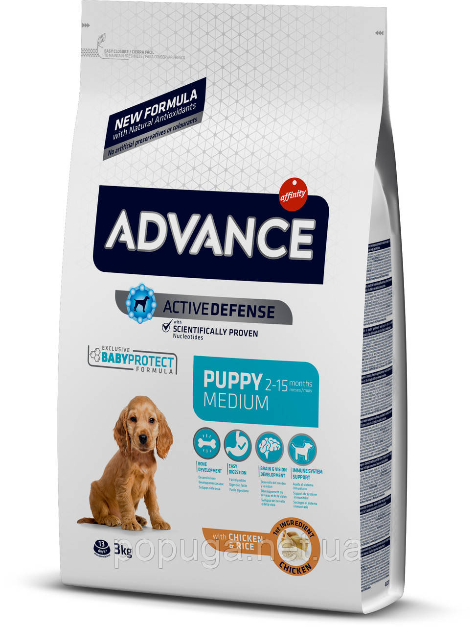 Advance Dog Medium Puppy для цуценят середніх порід із куркою та рисом, 3 кг
