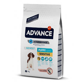 Advance Dog Puppy Sensitive для цуценят усіх порід із чутливим травленням з лососем і рисом, 3 кг
