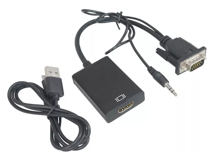 Конвертер адаптер з VGA на HDMI+аудіо 1080 VGA2HDMI перехідник