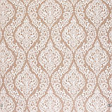 Скатертина овальна бавовна тефлонова водовідштовхувальна гідрофобна просочення білий геометричний візерунок на сірому, фото 3