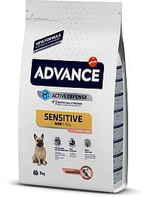Advance Dog Mini Sensitive для собак малих порід із чутливим травленням з лососем і рисом, 3 кг