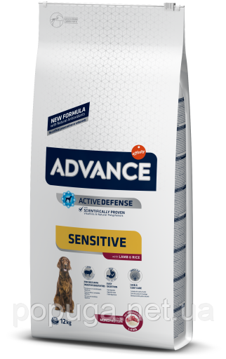 Advance (Едванс) Dog Sensitive Lamb & Rice корм для дорослих собак, 12 кг