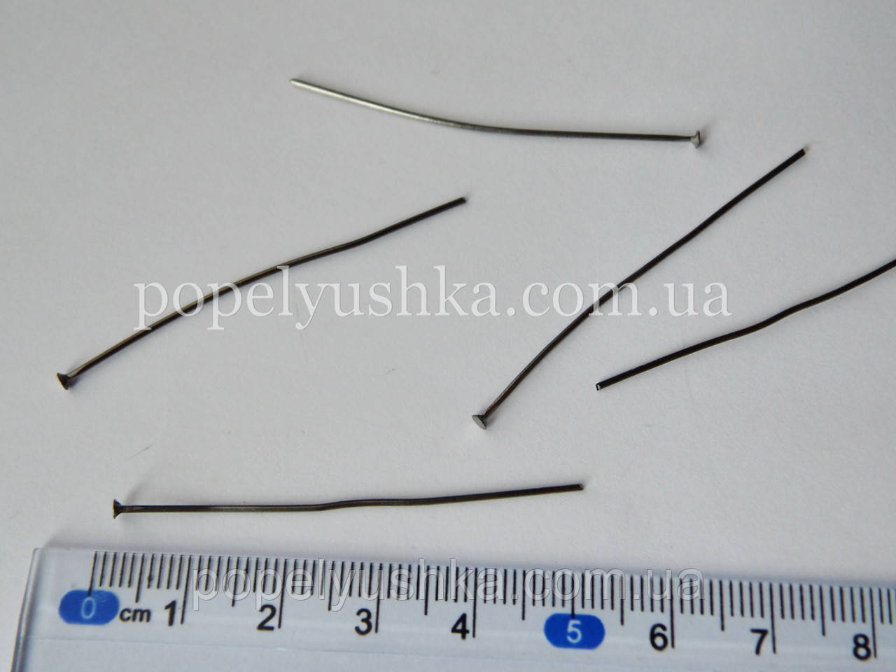 Шпилька з плоскою шляпкою 5 см Чорна, фото 1