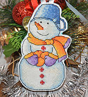 Набір для вишивки ялинкової іграшки "Сніговик з мандаринами"