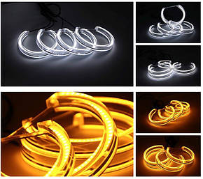Ангельські очі Crystal LED BMW E46 нелінзований Angel Eyes BMW E46 NON Projector, фото 1