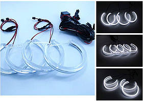 Ангельські очі Crystal LED BMW E46 з дублюванням поворотів нелінзований Angel Eyes BMW E46 NON Projector, фото 2