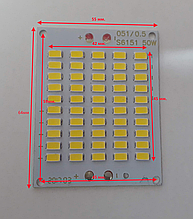 Світлодіод 50 ватт під драйвер 30-36V Led 50шт. SMD LED 50w 32V 64х50мм.