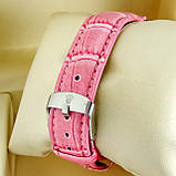 Жіночий кварцевий наручний годинник Rolex Т69 (Ролекс) на рожевому шкіряному ремінці, рожевий циферблат, фото 3