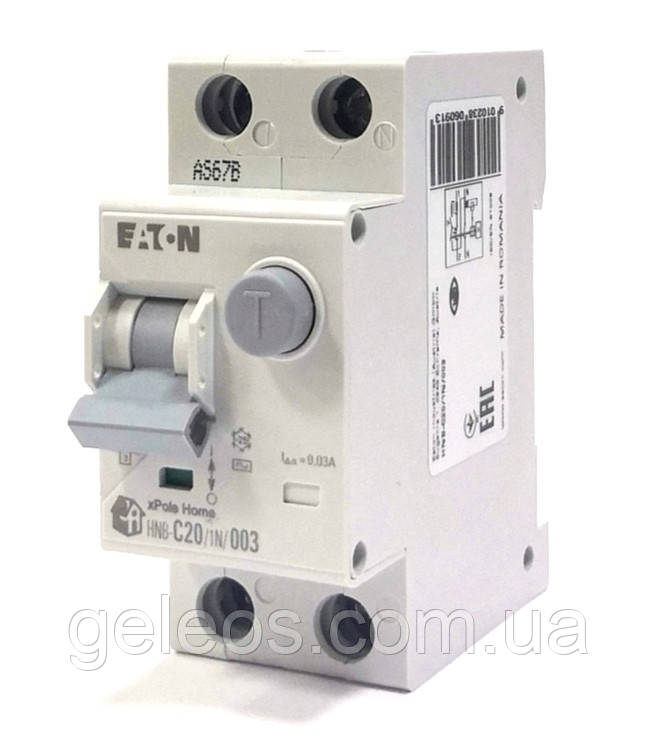 Диф. автомат Eaton HNB C20 1P+N 30mA xPole Home 4.5kA, фото 1