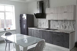 Кухня Хай-Тек 3,10м + 1,20 м пенали (дуб вибілений + мармур темний)