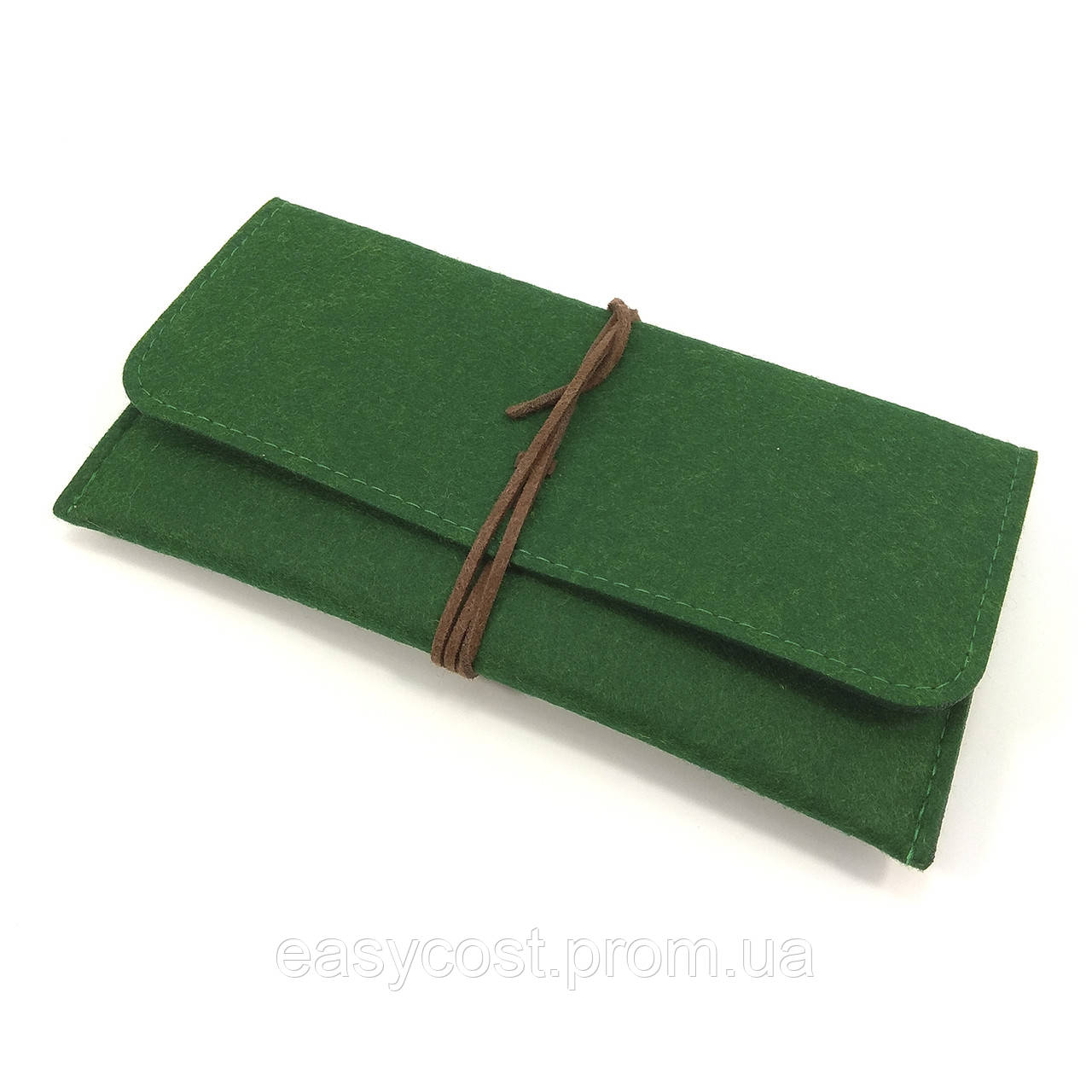 Жіночий клатч-гаманець з фетру Cashmere, темно-зелений
