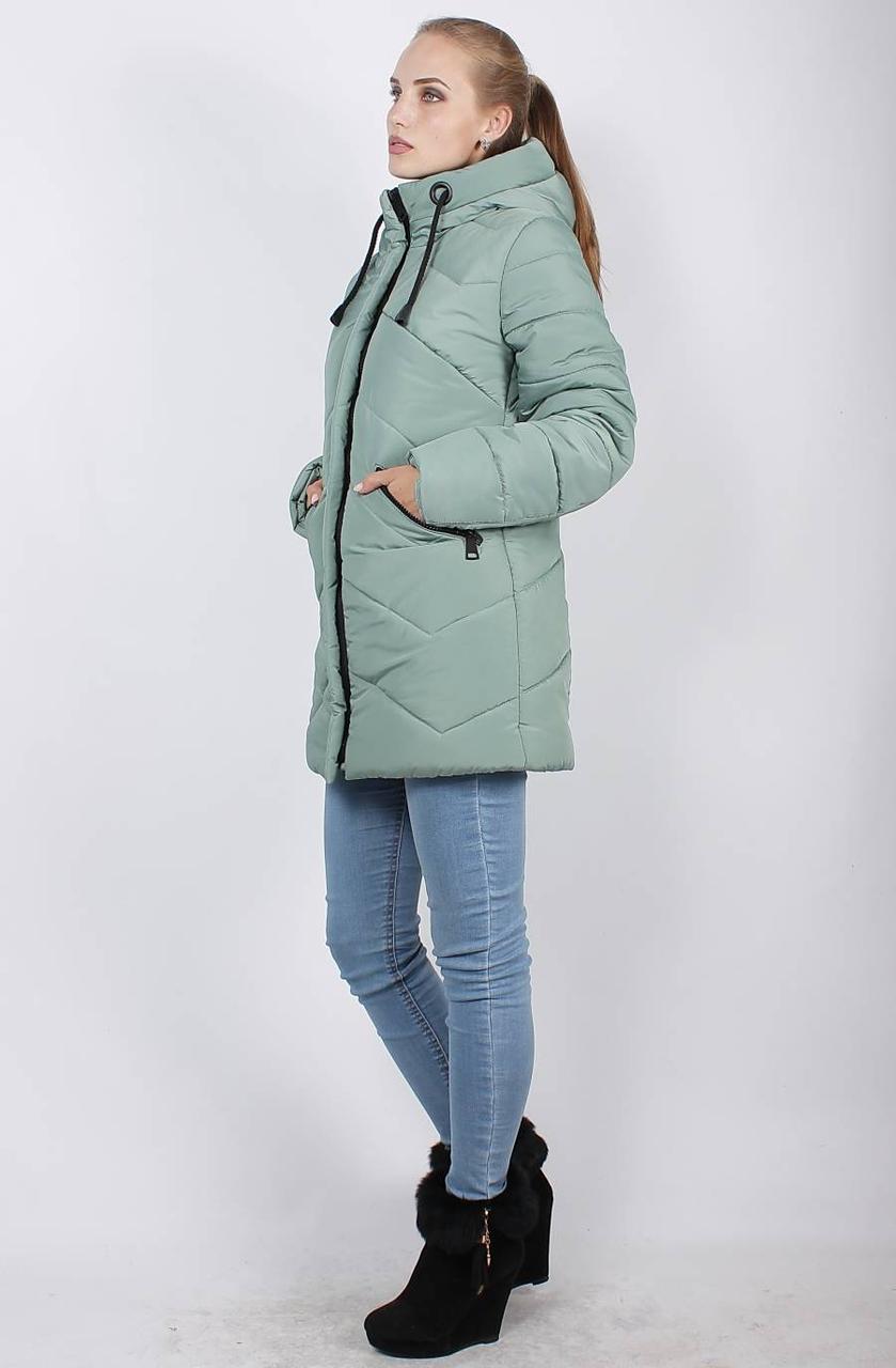 Стильная женская зимняя куртка с капюшоном К-36, цвет: Оливка - фото 4 - id-p1050088779