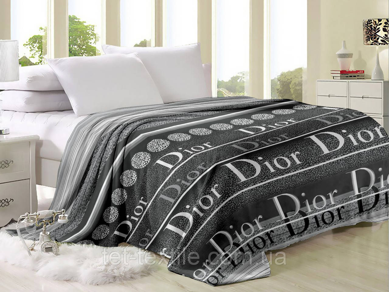 Плед з мікрофібри Велсофт Діор сірий 200х220 см