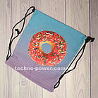 Сумка-рюкзак для речей та взуття Пончик. Сумка-мішок із принтом для прогулянок, фото 5