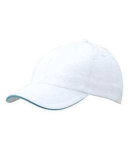 6-панельна сендвіч кепка Білий / Блакитний