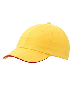 6-панельна сендвіч кепка Золотисто-Жовтий / Світло Червоний