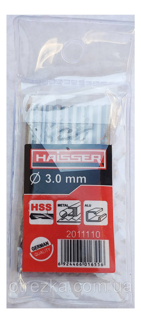 Свердло для металу HAISSER Ø 3,8х43х75 мм. ц/х HSS