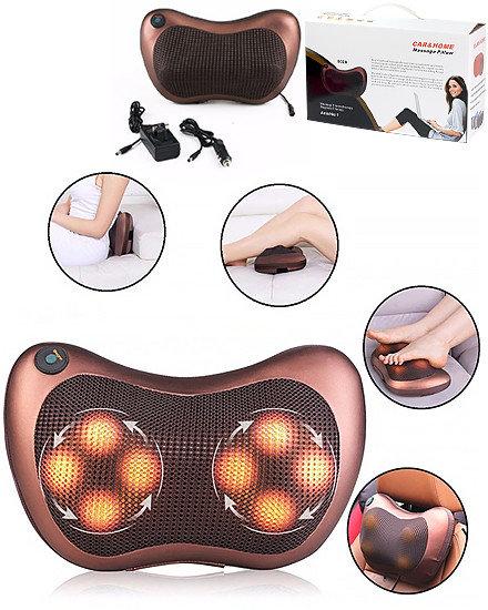 Масажна подушка підголовник масажер Майстер масажу Massage pillow для спини і шиї GHM 8028 в машину