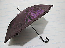 Парасолька-тростина жіноча з рюшем по краю купола