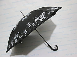 Парасолька-тростина жіноча з рюшем по краю купола