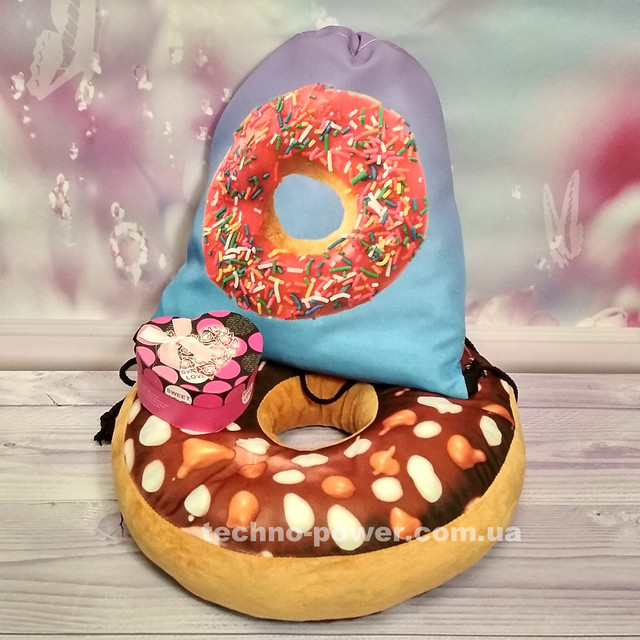 Сумка для домашних тренировок Пончик. Сумка-мешок с принтом для прогулок