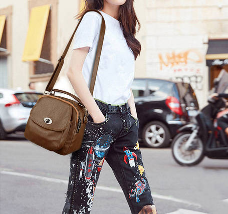 Рюкзак-сумка з тисненням і красивою застібкою, фото 1