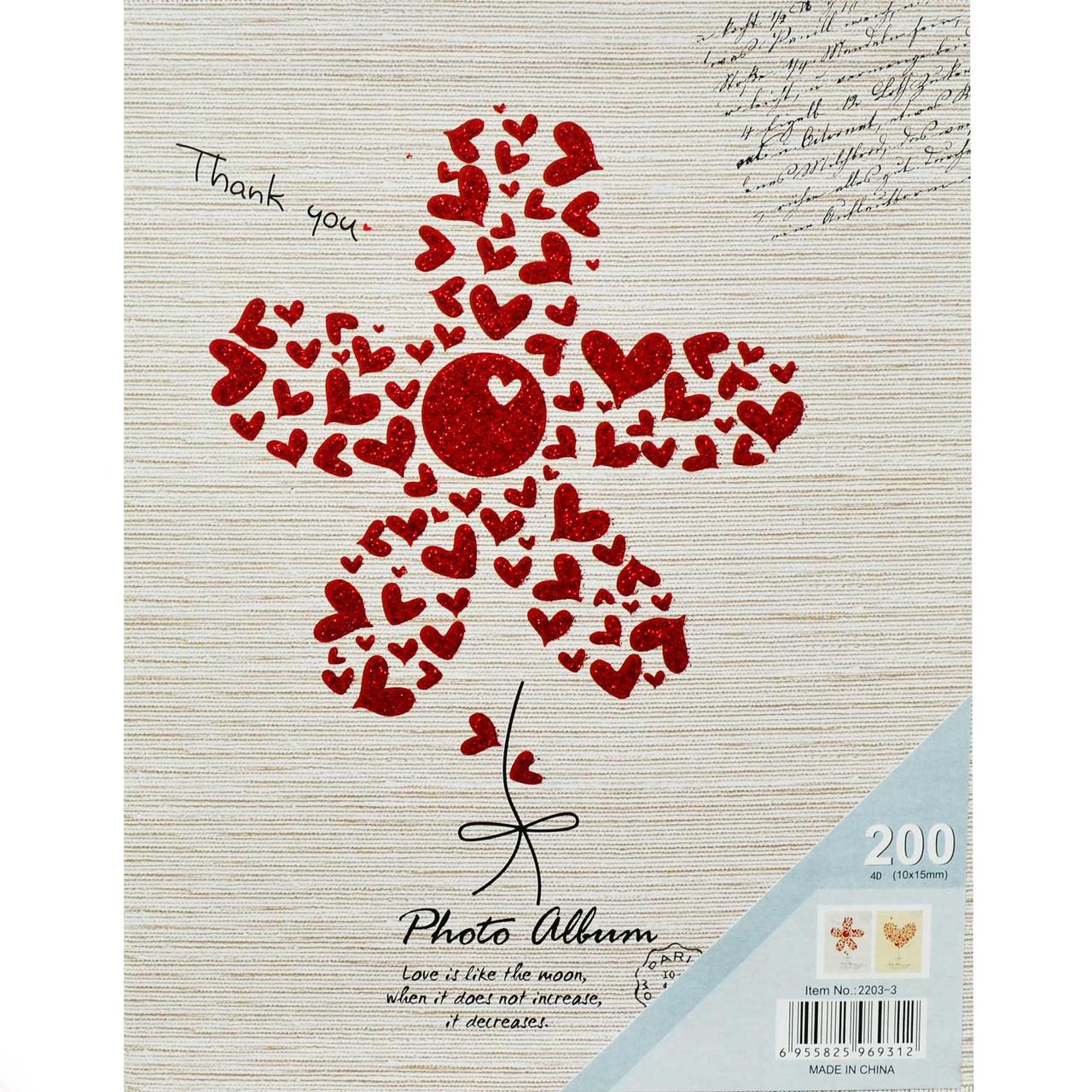 Фотоальбом "LOVE - квітка" 200/10х15см. (Місце для запису, подарункова коробка)