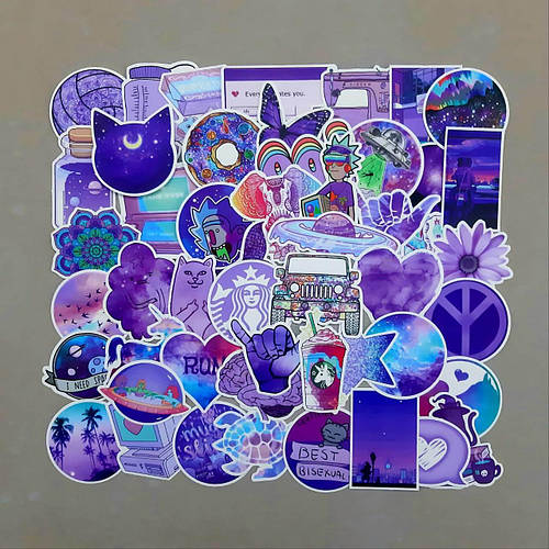 Стикер пак ФИОЛЕТОВЫЙ - Стикеры на авто, ноутбук, скейт, велик, гитару ...