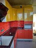 Кухня Хай-Тек 3800х1700 мм (оранж + лимон), фото 3