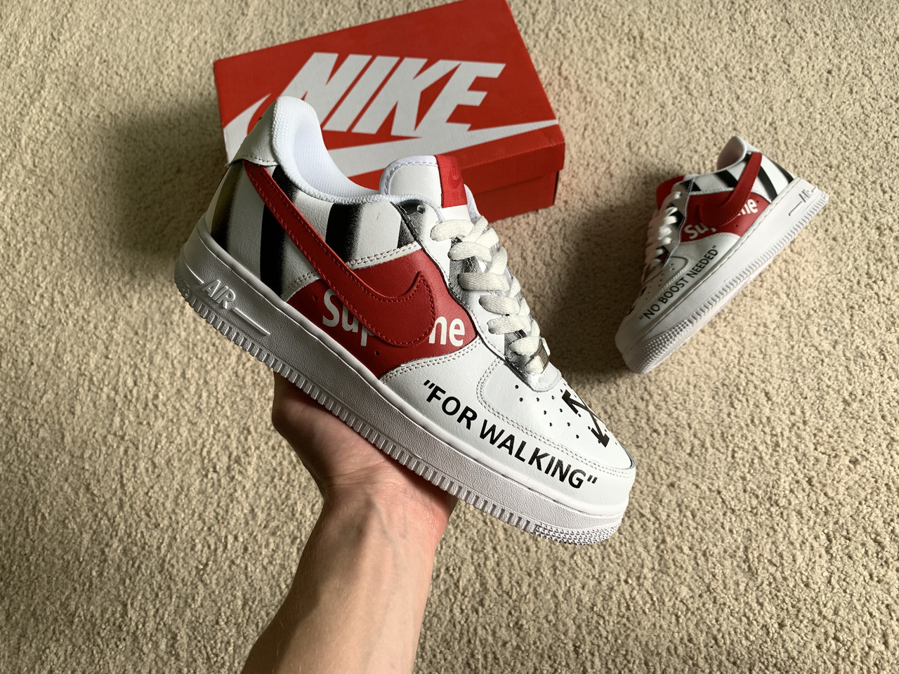 Чоловічі шкіряні кросівки Nike Air Force 1 Low Supreme x Off-White