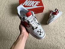 Чоловічі шкіряні кросівки Nike Air Force 1 Low Supreme x Off-White, фото 5