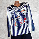 Розмір S (42-44). Синій теплий жіночий комплект для сну, піжамка, одяг для дому, кофта та штани, Туреччина, фото 3