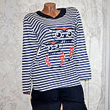 Розмір S (42-44). Синій теплий жіночий комплект для сну, піжамка, одяг для дому, кофта та штани, Туреччина, фото 5