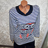 Розмір S (42-44). Синій теплий жіночий комплект для сну, піжамка, одяг для дому, кофта та штани, Туреччина, фото 8