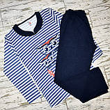 Розмір S (42-44). Синій теплий жіночий комплект для сну, піжамка, одяг для дому, кофта та штани, Туреччина, фото 9