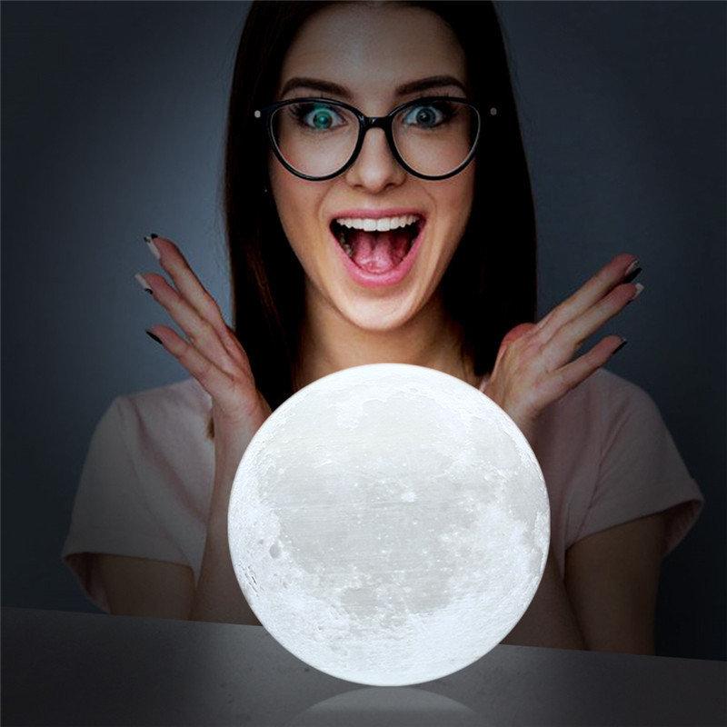 Настільний світильник нічник Місяць 3D MOON LAMP 15 см