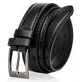 Ремінь чоловічий шкіряний Betlewski® 2,9 х 0,4 (LIC30-1) — чорний