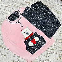 Размер 2XL(50-52). Женский комплект для дома и сна, домашняя одежда, пижама 100% х/б, розово-серая, Турция