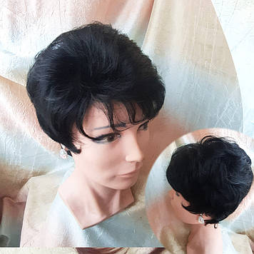 Перука коротка з канеколону чорна 3363-1