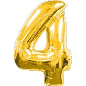 Фольгований куля Цифра "4", Золото, висота 90 см