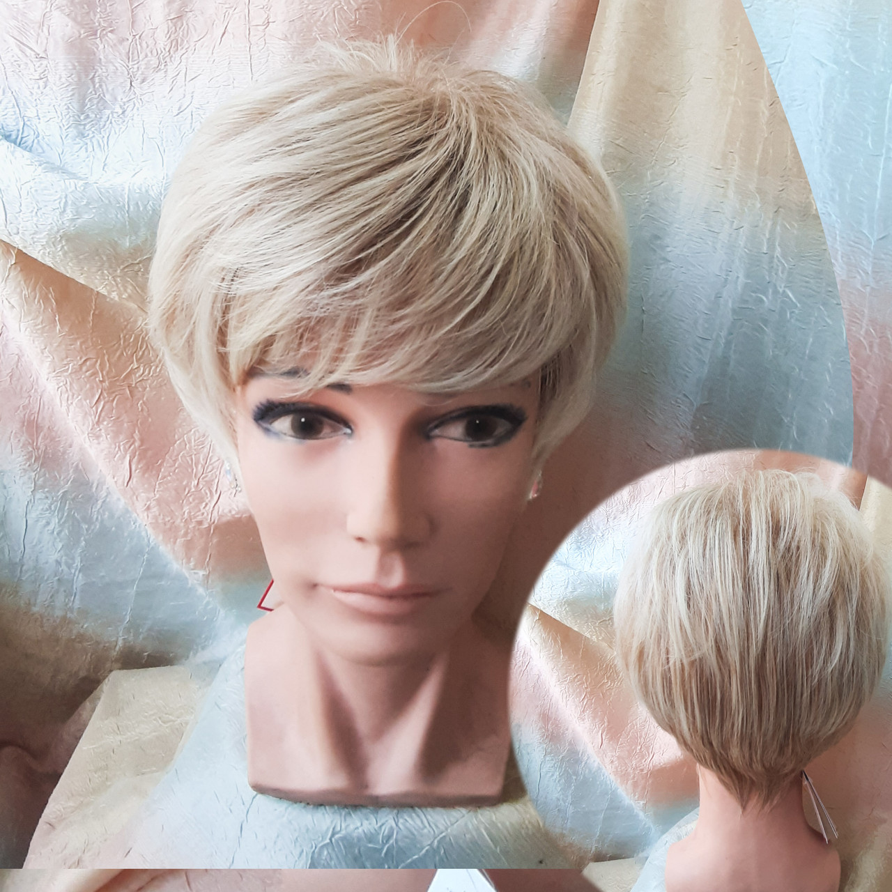 Коротка перука з термоволокна пшеничний блонд Е-9318-24ВТ613, фото 1