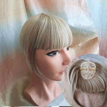 Чілка чубчик на застібках (кліпсах) попилястий блонд мікс 10-028- Н16/613