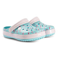 Crocs - Flamingo Print Crocband Clogs Blue Фламинго крокс