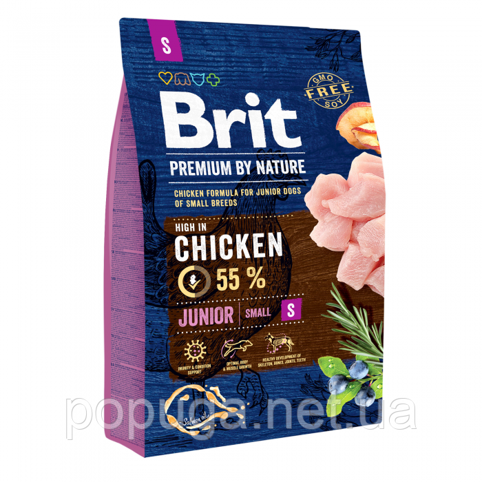 Корм Brit Premium Junior S для цуценят маленьких порід, 3 кг