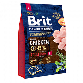 Корм для дорослих собак великих порід Brit Premium L, 3 кг