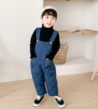 Напівкомбінезон дитячий стьобаний синій 80-120