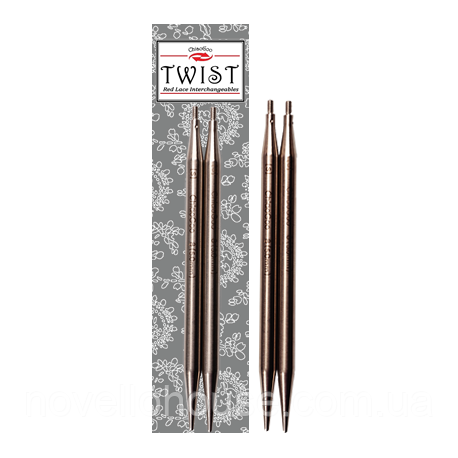 Знімні сталеві спиці ChiaoGoo (Чіагу) TWIST Lace 8 см. № 7,5 мм (L) (для ручного в'язання) (7503-10,875)