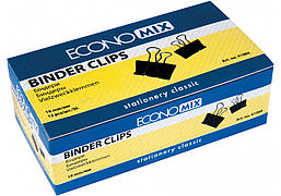 Біндери Economix 19 мм 12 шт чорні